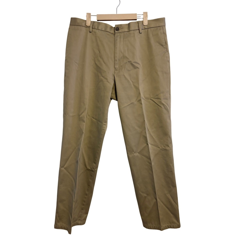 Dockers Men Khaki Straight Fit Flat Front Dress Pants Size 36x30